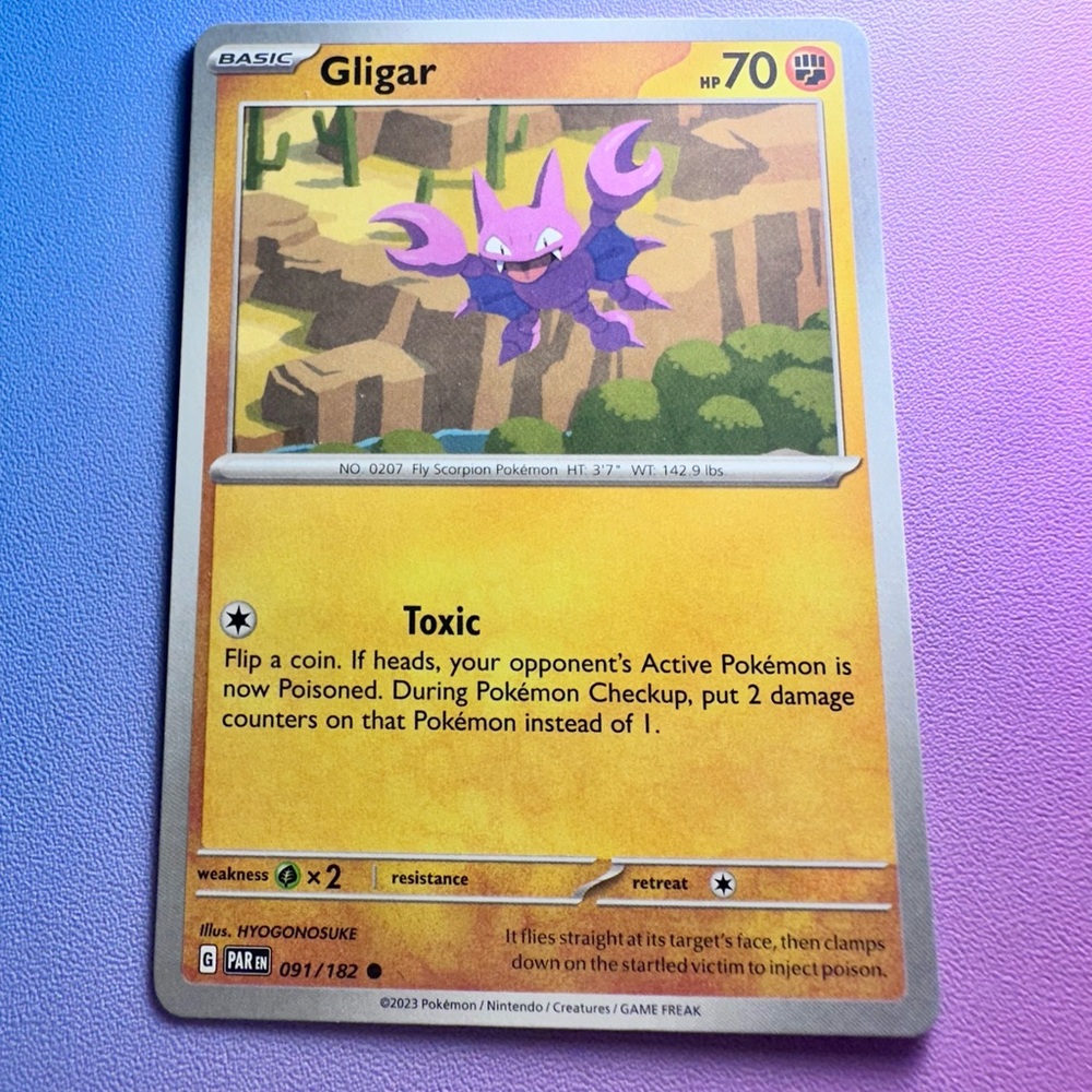 gligar - 091/182 (common) — pokemon: paradox rift
